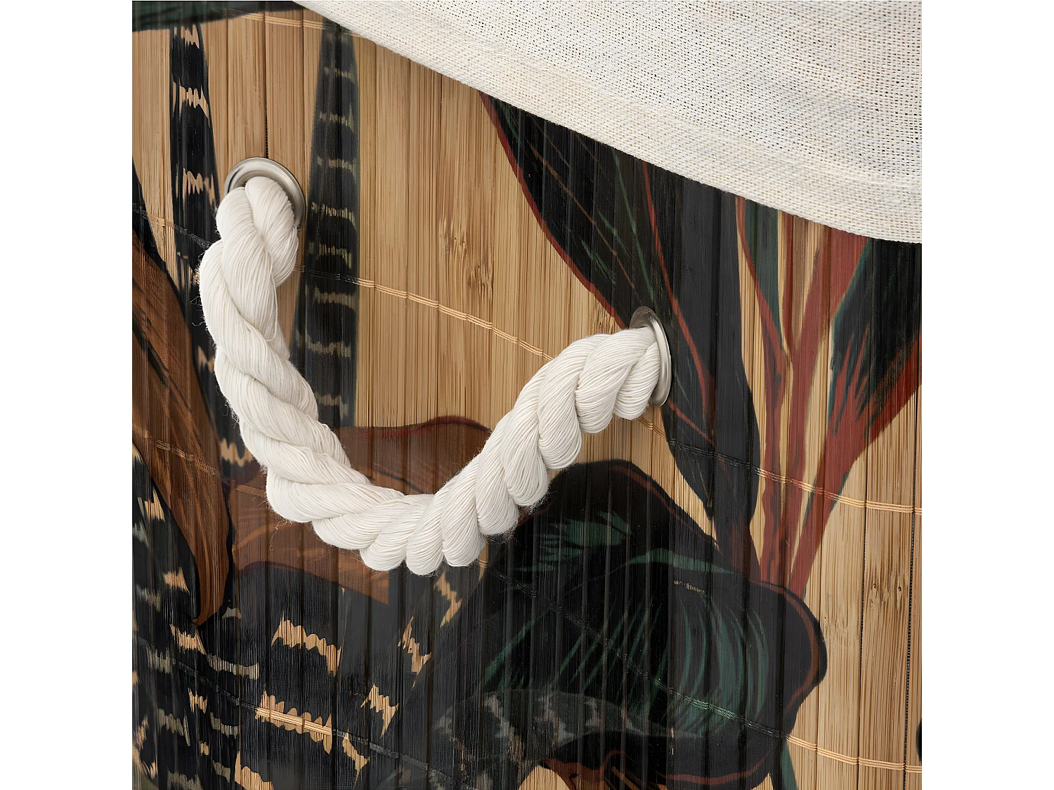 Panier à Linge en Bambou "Palawan" 50L Multicolore