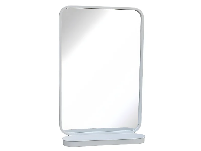 Espejo con estante de metal