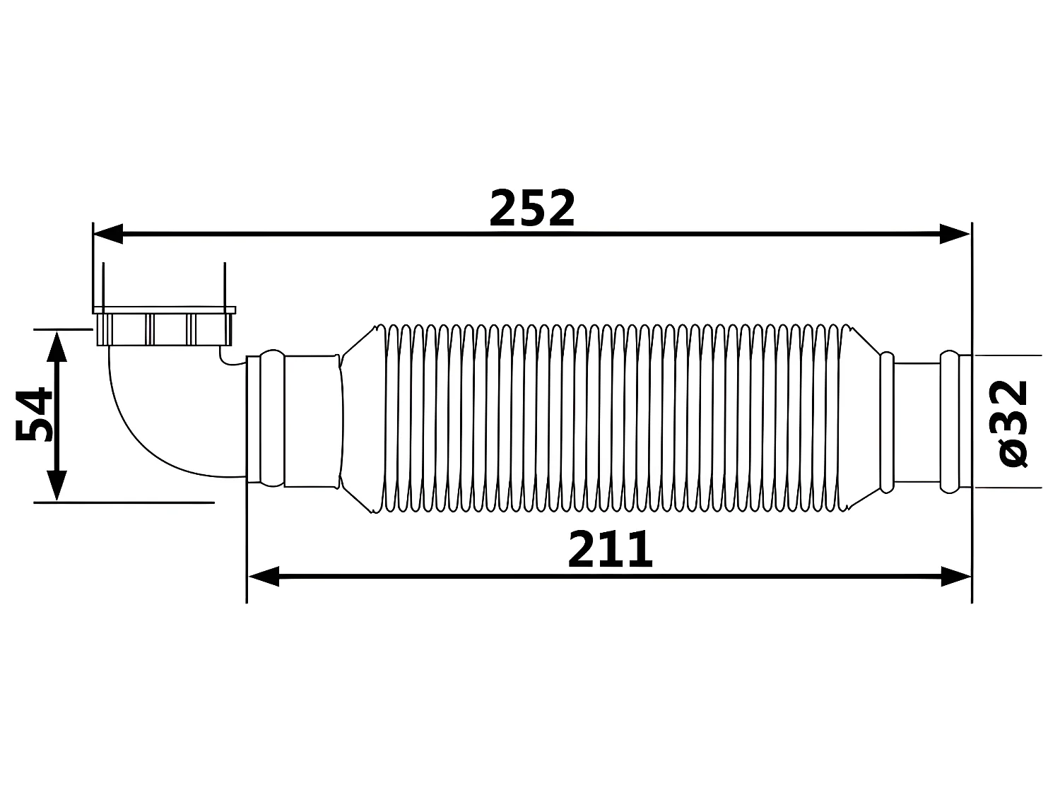 Sifón Lavabo Blanco Ahorro De Espacio Flexible 5/4
