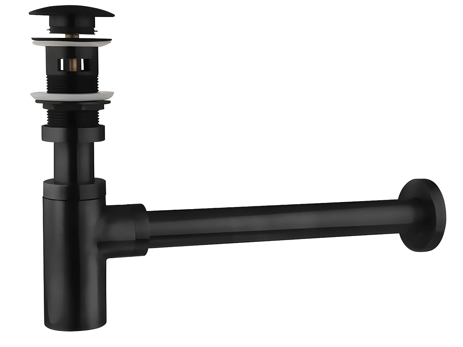 Sifón Lavabo Negro Con Válvula Lavabo Clic Clac Desbordarse