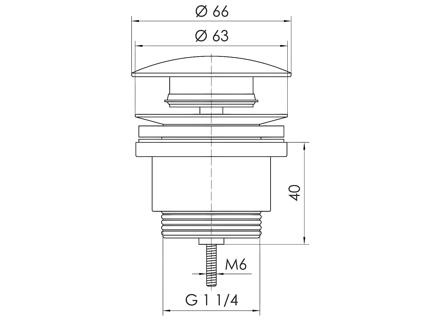 Bonde De Lavabo Pop-Up Blanc Universelle