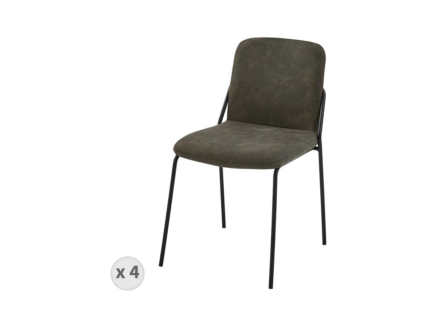VICKIE-Chaise en microfibre vintage  Ebène (x4)