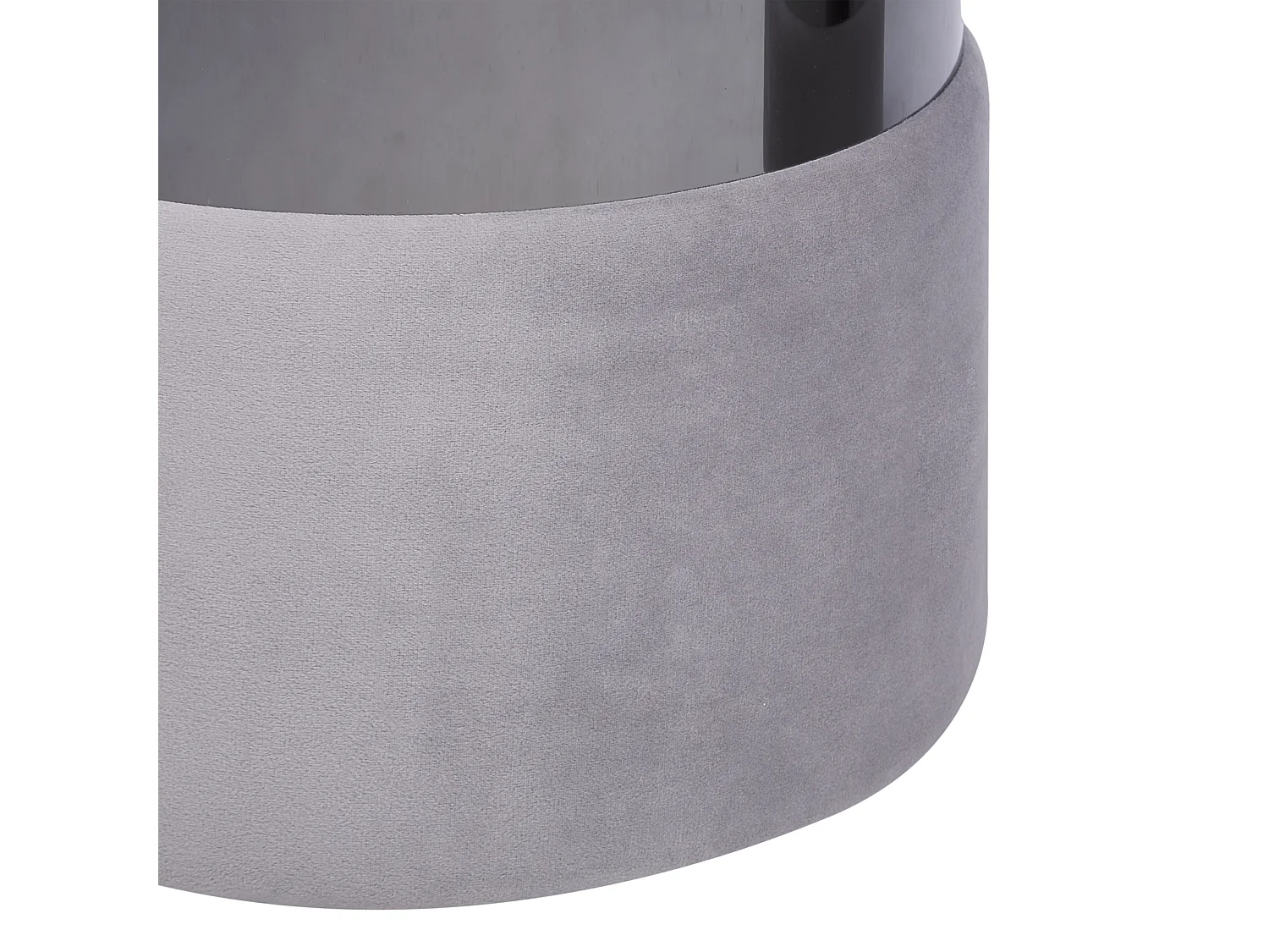 Pouf mit Stauraum rund Samt grau Metall 2er Set Sitzhocker Glamour Look Doris