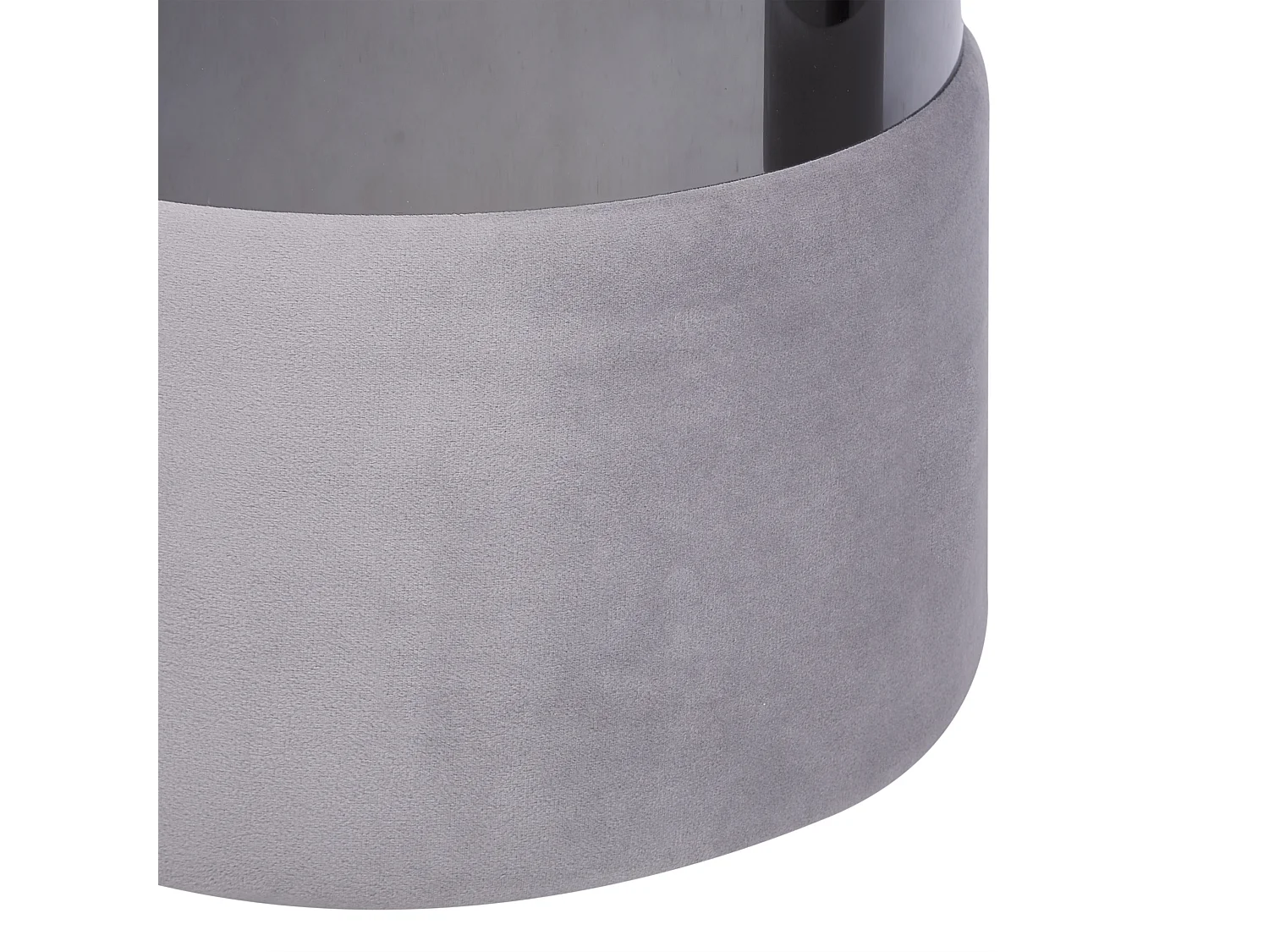 Pouf mit Stauraum rund Samt grau Metall 2er Set Sitzhocker Glamour Look Doris