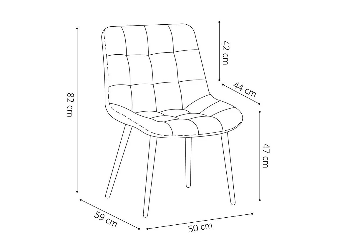 Chaise design KALI – Velours or et pieds métal
