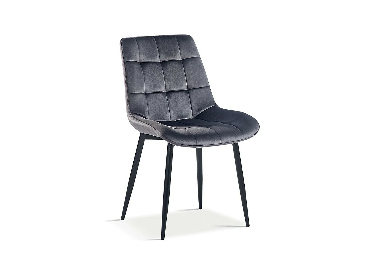 Chaise design KALI – Velours taupe et pieds métal