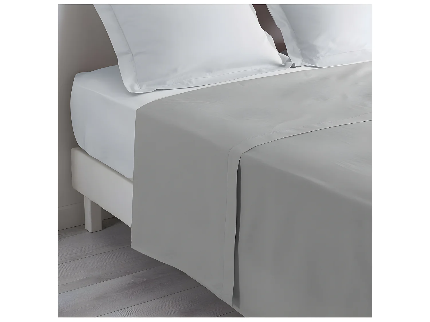 Drap Plat "Lina" 180x290cm Gris Galet