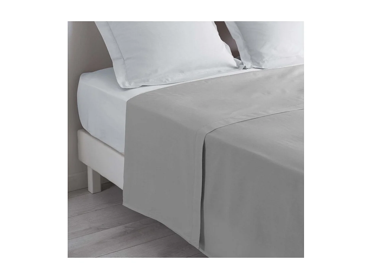 Drap Plat "Lina" 180x290cm Gris Galet