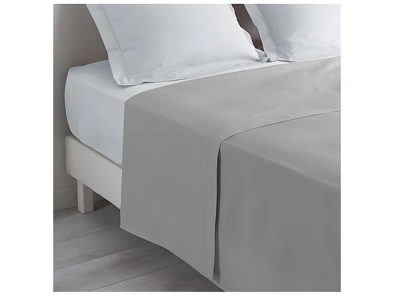 Drap Plat "Lina" 180x290cm Gris Galet