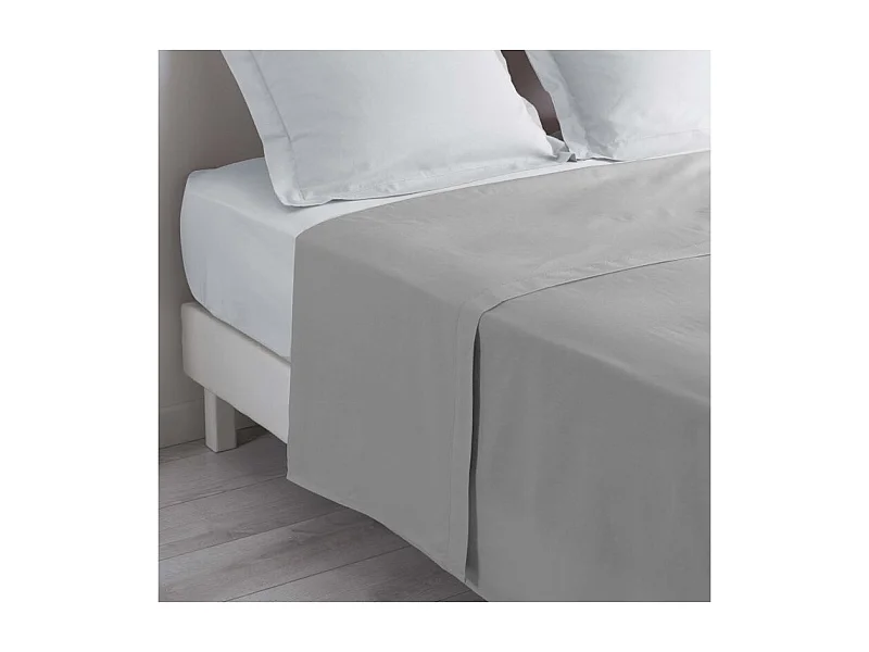 Drap Plat "Lina" 180x290cm Gris Galet