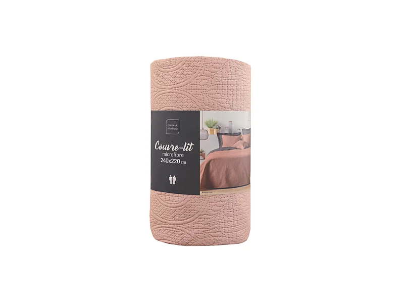 Couvre-Lit Matelassé "Romane" 220x240cm Rose