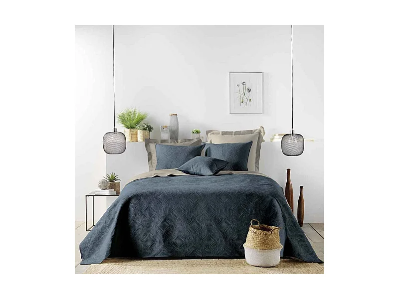 Couvre-Lit Matelassé "Romane" 220x240cm Bleu