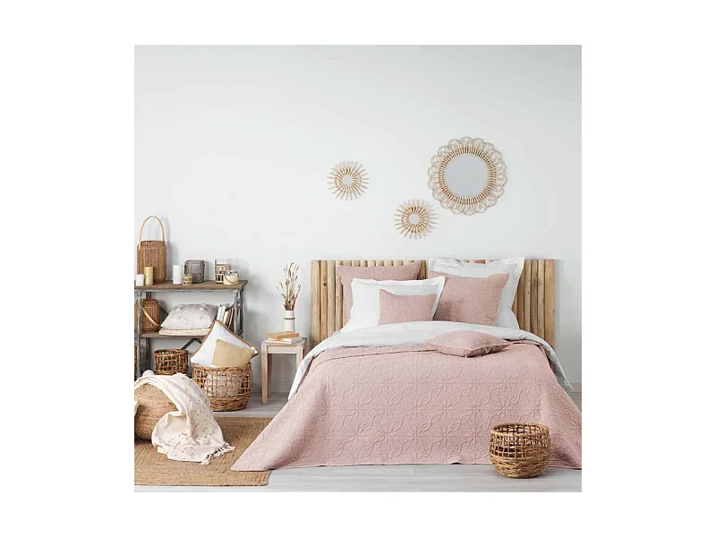 Couvre-Lit Matelassé "Florette" 220x240cm Rose