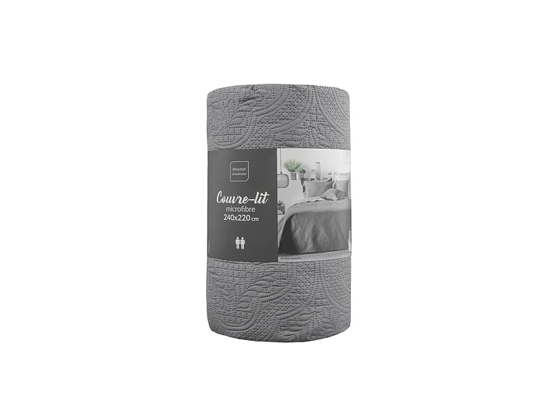 Couvre-Lit Matelassé "Romane" 220x240cm Anthracite