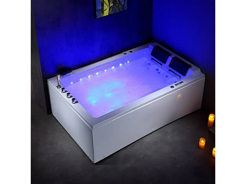 BAIGNOIRE BALNEO LORD DUO BLANC 2 PLACES ARCHIPEL® 185X120 - GAUCHE