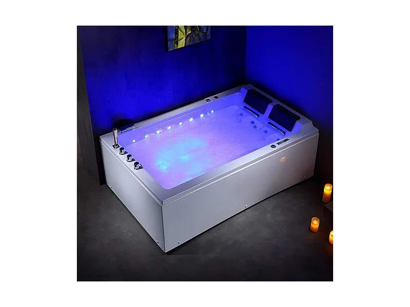BAIGNOIRE BALNEO LORD DUO BLANC 2 PLACES ARCHIPEL® 185X120 - GAUCHE
