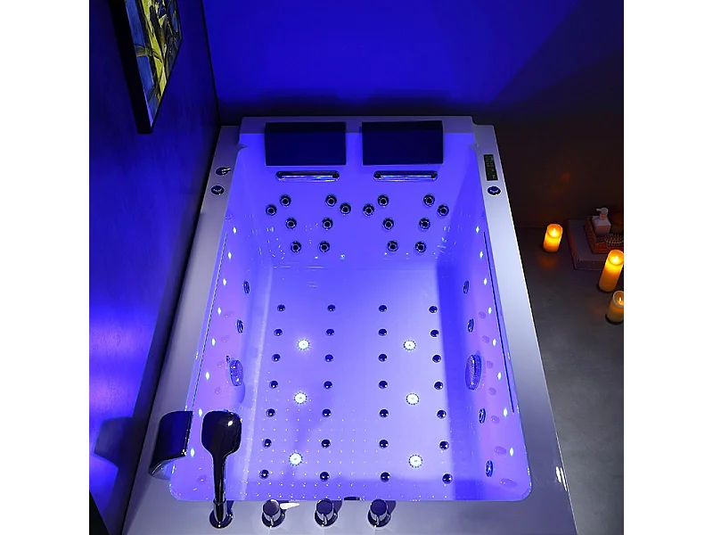 BAIGNOIRE BALNEO LORD DUO BLANC 2 PLACES ARCHIPEL® 185X120 - GAUCHE