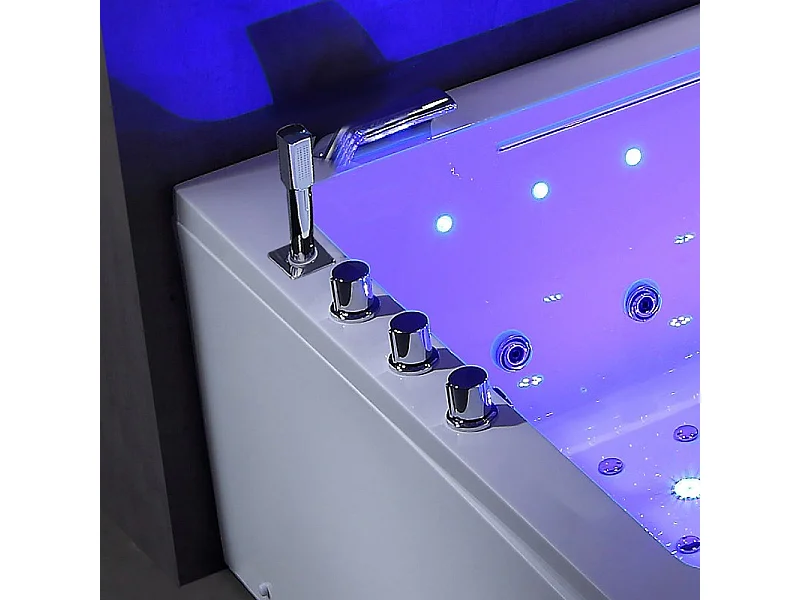 BAIGNOIRE BALNEO LORD DUO BLANC 2 PLACES ARCHIPEL® 185X120 - GAUCHE