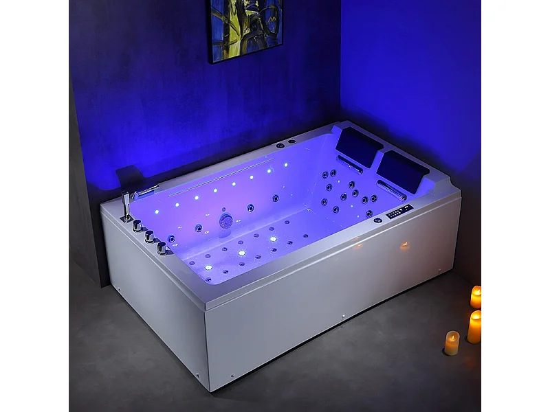 BAIGNOIRE BALNEO LORD DUO BLANC 2 PLACES ARCHIPEL® 185X120 - GAUCHE