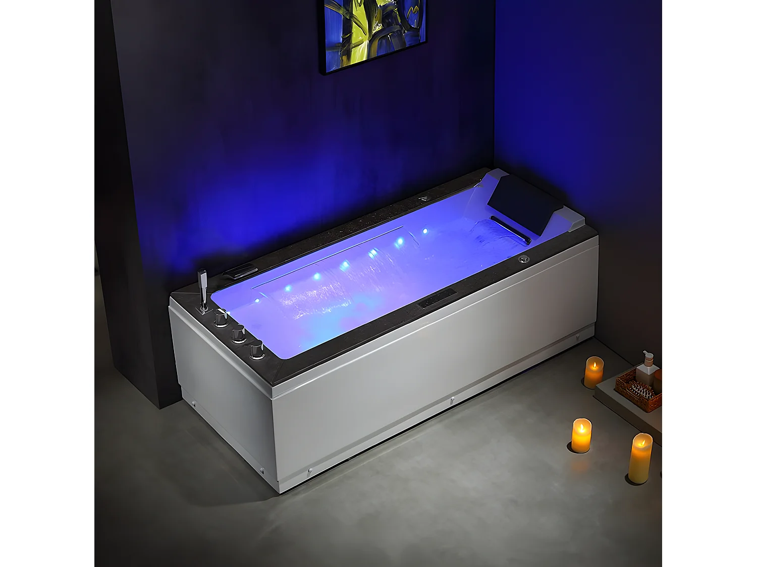 Baignoire balneo Lord Solo1 place ZELAND® 170x75 - GAUCHE