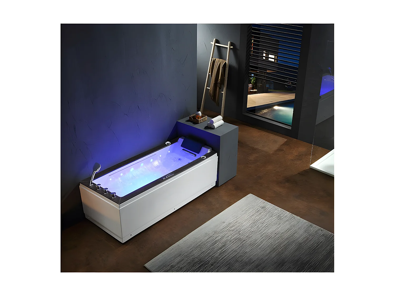 Baignoire balneo Lord Solo1 place ZELAND® 170x75 - GAUCHE