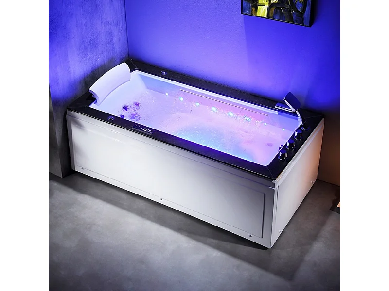 Baignoire Balnéo LORD SOLO MAX Black DROITE - 1 Place ARCHIPEL® 180X90