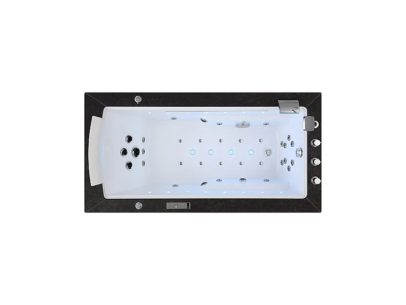 Baignoire Balnéo LORD SOLO MAX Black DROITE - 1 Place ARCHIPEL® 180X90