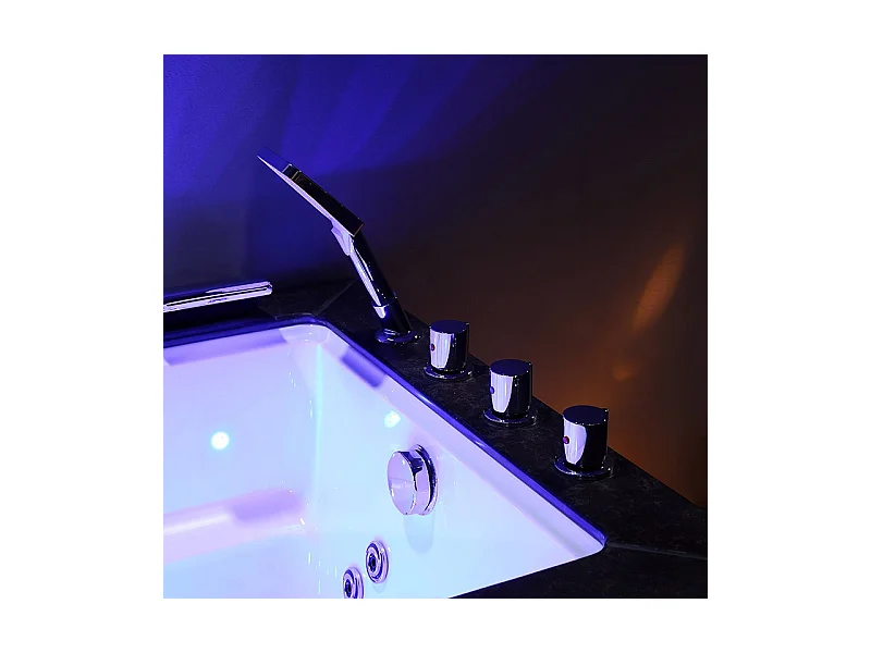 Baignoire Balnéo LORD SOLO MAX Black DROITE - 1 Place ARCHIPEL® 180X90