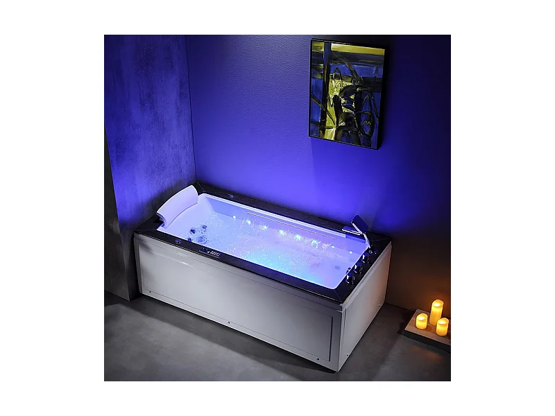 Baignoire Balnéo LORD SOLO MAX Black DROITE - 1 Place ARCHIPEL® 180X90
