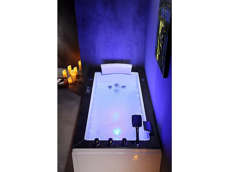 Baignoire Balnéo LORD SOLO MAX Black DROITE - 1 Place ARCHIPEL® 180X90