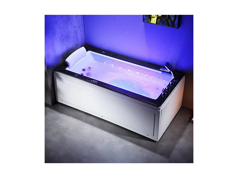 Baignoire Balnéo LORD SOLO MAX Black DROITE - 1 Place ARCHIPEL® 180X90