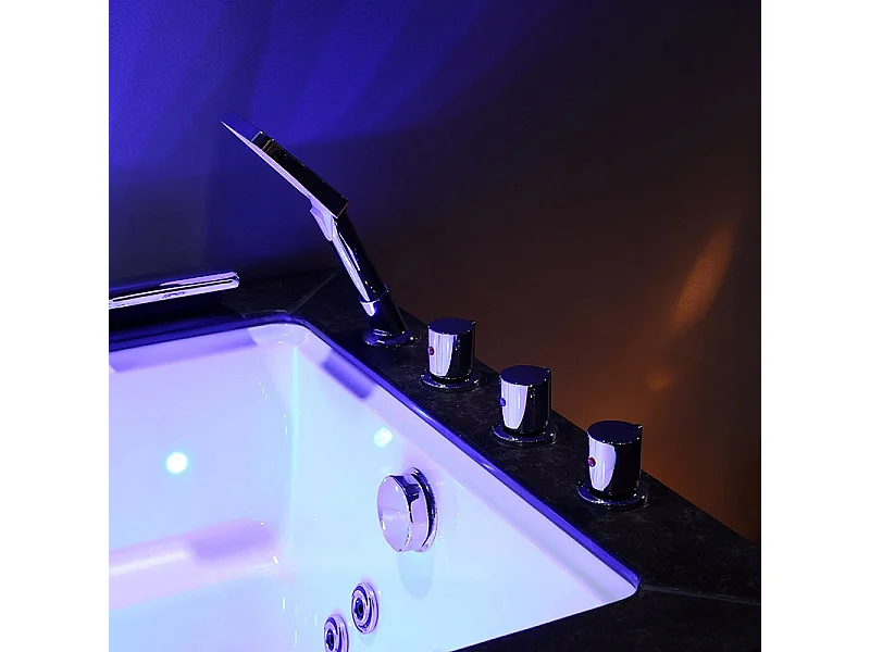 Baignoire Balnéo LORD SOLO MAX Black DROITE - 1 Place ARCHIPEL® 180X90