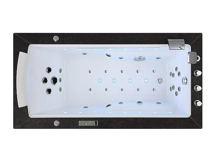 Baignoire Balnéo LORD SOLO MAX Black DROITE - 1 Place ARCHIPEL® 180X90