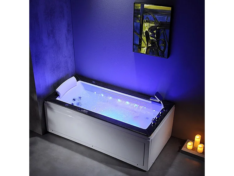 Baignoire Balnéo LORD SOLO MAX Black DROITE - 1 Place ARCHIPEL® 180X90