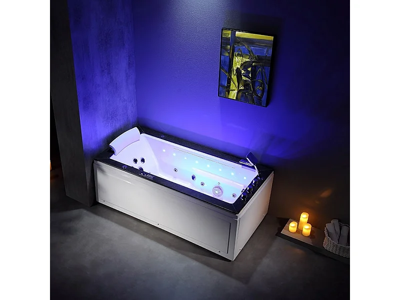 Baignoire Balnéo LORD SOLO MAX Black DROITE - 1 Place ARCHIPEL® 180X90