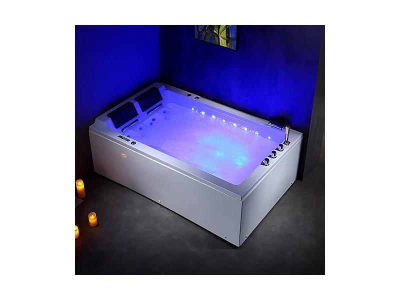 BAIGNOIRE BALNEO LORD DUO BLANC 2 PLACES ARCHIPEL® 185X120 - DROITE