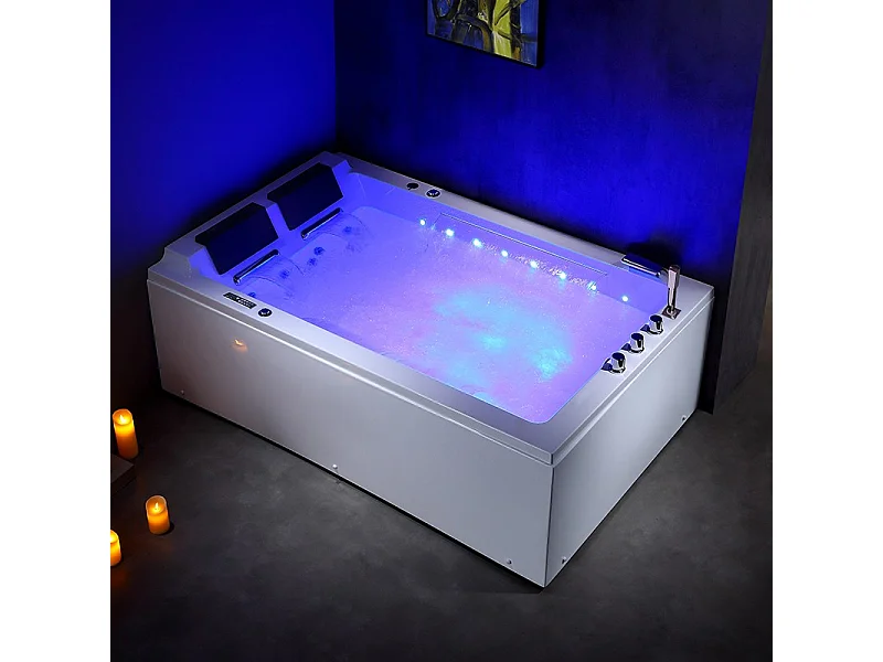 BAIGNOIRE BALNEO LORD DUO BLANC 2 PLACES ARCHIPEL® 185X120 - DROITE