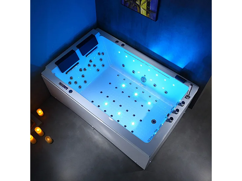 BAIGNOIRE BALNEO LORD DUO BLANC 2 PLACES ARCHIPEL® 185X120 - DROITE