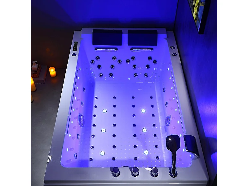 BAIGNOIRE BALNEO LORD DUO BLANC 2 PLACES ARCHIPEL® 185X120 - DROITE