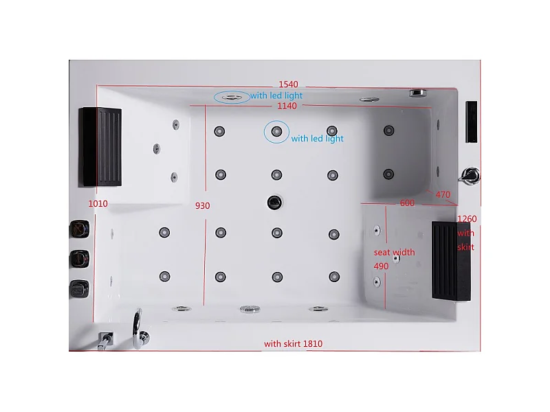 Baignoire Balneo Zeland® NIAGARA Duo 180x126