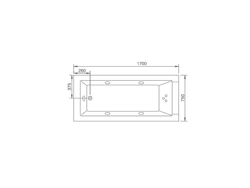 Baignoire balneo Lord Solo BLANC 1 place ARCHIPEL® 170x75 - GAUCHE