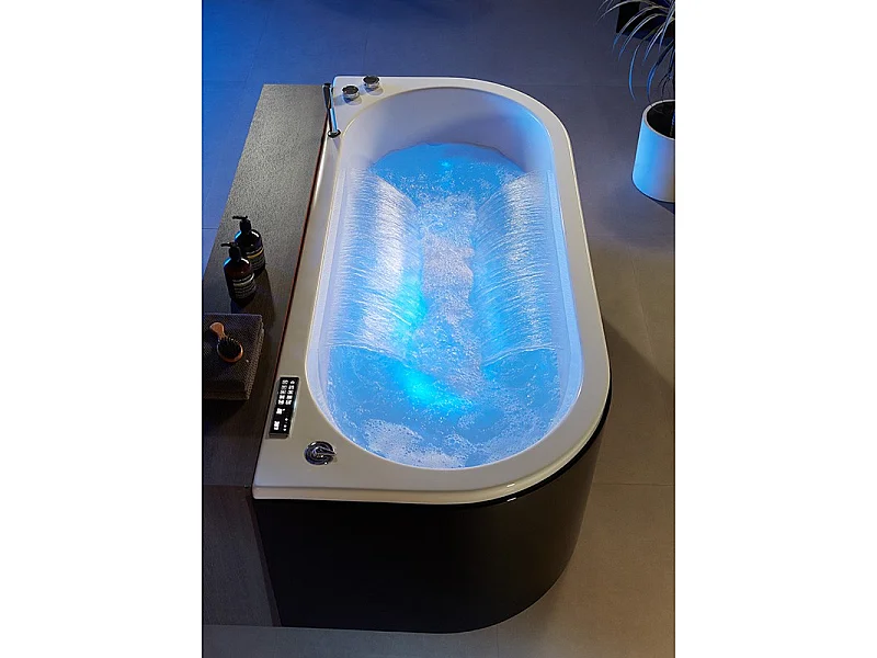 Baignoire balneo NEO BLACK 1 place ARCHIPEL® 180x80