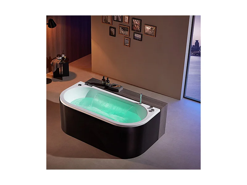 Baignoire balneo NEO BLACK 1 place ARCHIPEL® 180x80