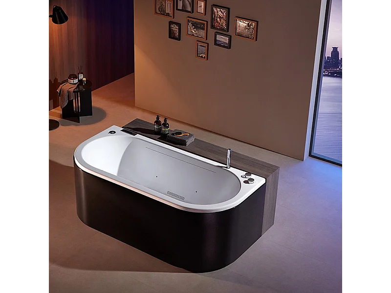 Baignoire balneo NEO BLACK 1 place ARCHIPEL® 180x80