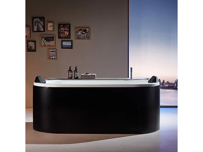 Baignoire balneo NEO BLACK 1 place ARCHIPEL® 180x80