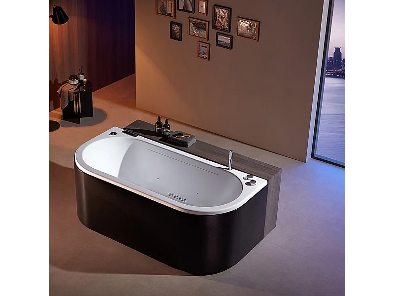 Baignoire balneo NEO BLACK 1 place ARCHIPEL® 180x80