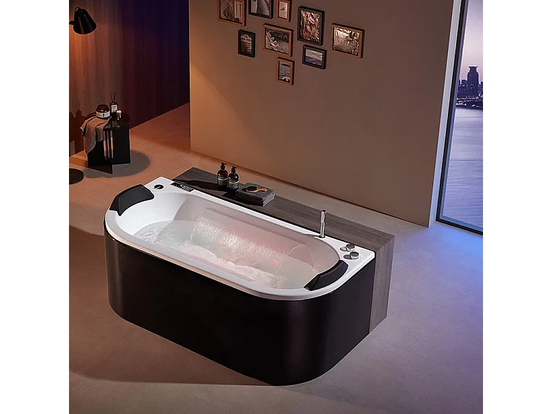Baignoire balneo NEO BLACK 1 place ARCHIPEL® 180x80