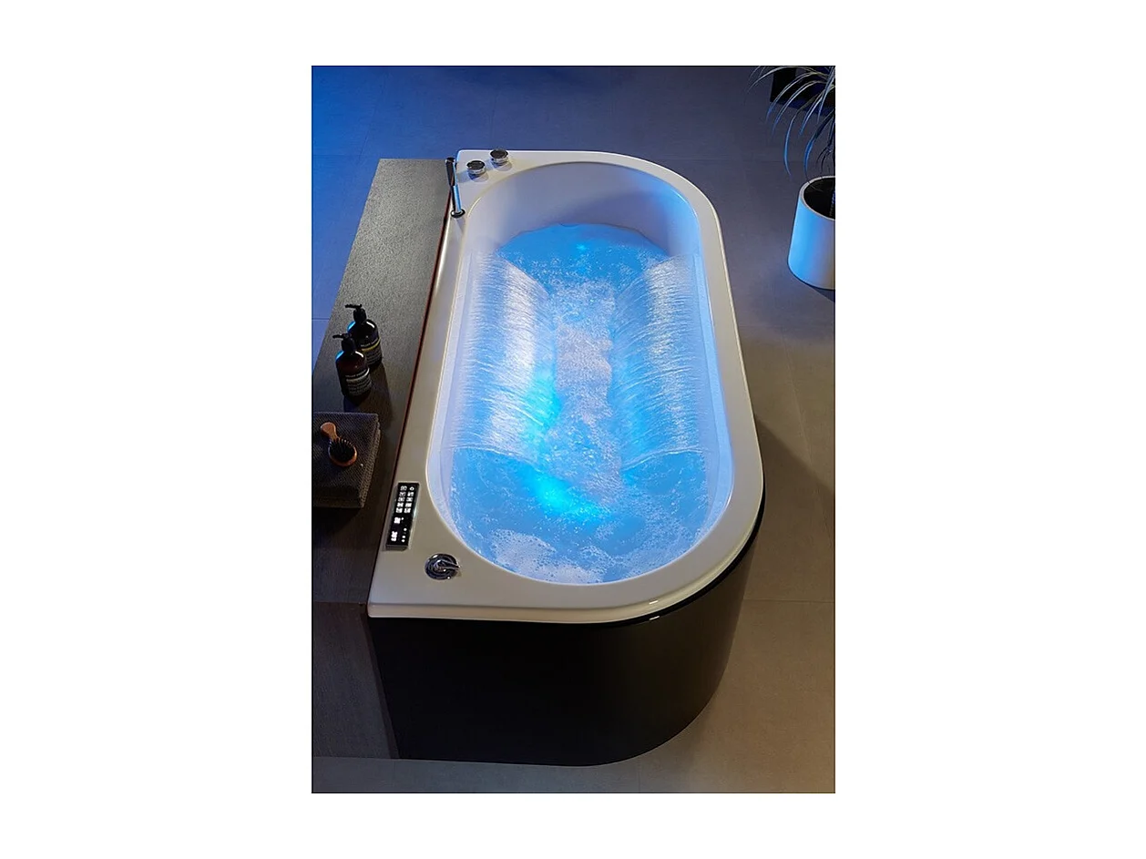 Baignoire balneo NEO BLACK 1 place ARCHIPEL® 180x80