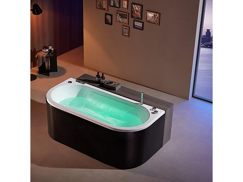 Baignoire balneo NEO BLACK 1 place ARCHIPEL® 180x80