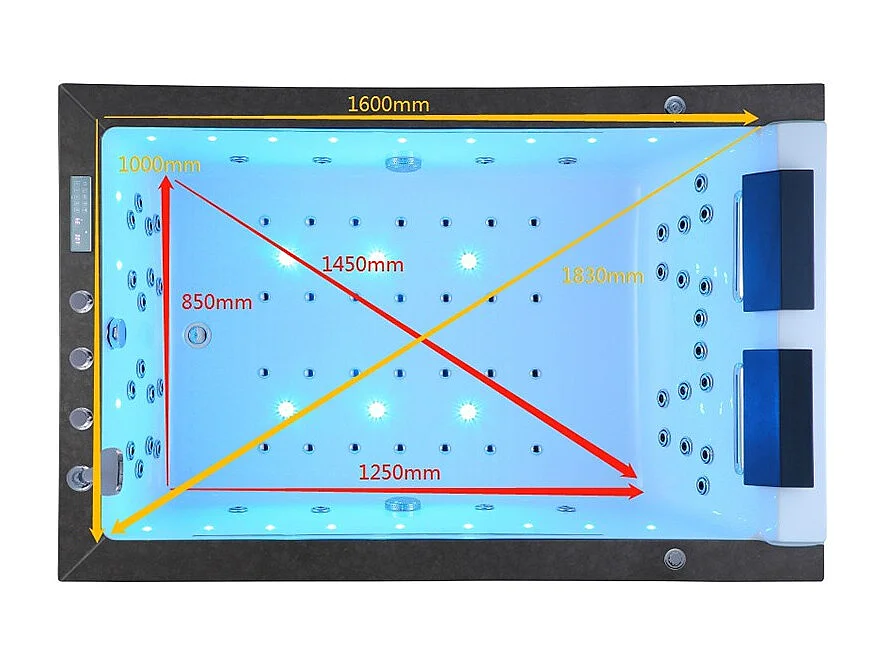 BAIGNOIRE BALNEO LORD DUO 2 PLACES ARCHIPEL® 185X120 - DROITE